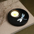 Round Tea Light Holder with Mother of Pearl Inlay